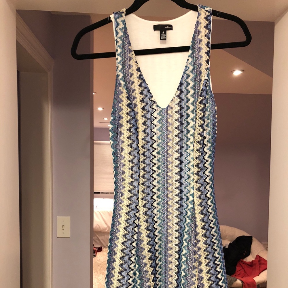 AQUA CROCHET DRESS